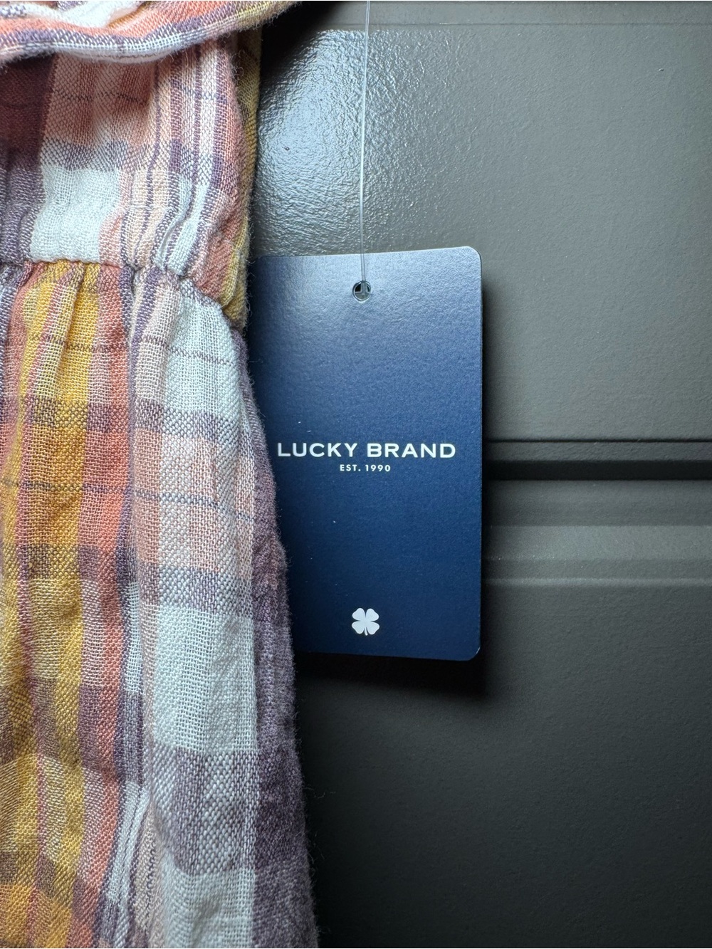 Lucky Brand Plaid Peasant Blouse - Picture 3 of 8